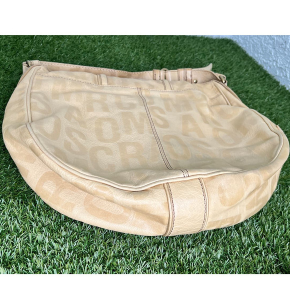 Marc Jacobs Pattern Logo Calf Genuine Leather Tan Large Tote Shoulder Bag - Picture 3 of 17